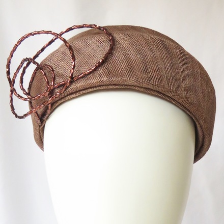 Bronze Brown Sinamay Headband Headpiece
