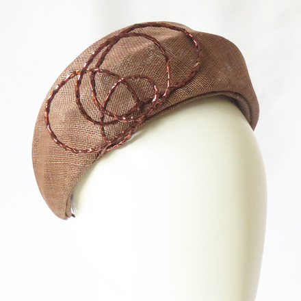 Bronze Brown Sinamay Headband Headpiece