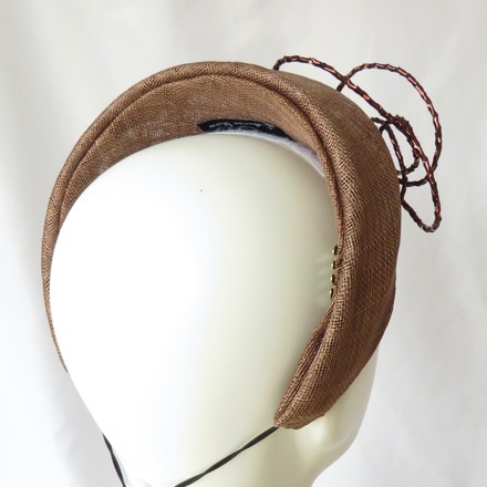 Bronze Brown Sinamay Headband Headpiece