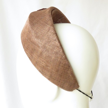 Bronze Brown Sinamay Headband Headpiece