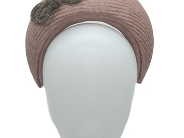 For Sale: Mauve Rhinestone Bow Headband 