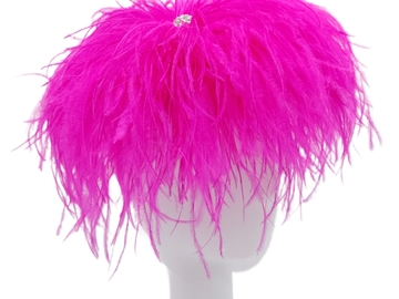 For Sale: Hot Pink Ostrich Feather Button