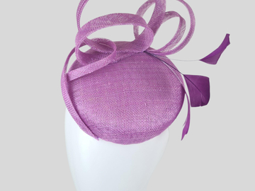 For Sale: ABRIL Lilac Purple Sinamay Cocktail Hat