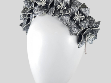 For Sale: SACHA Silver Floral Headband Crown