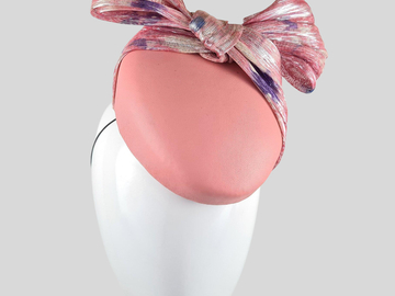 For Sale: REBECA Soft Pink Leather Cocktail Hat