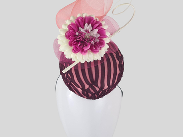 For Sale: SOPHIE Pink & Purple Italian Leather Fascinator