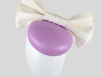 For Sale: TIFFANY Lavender Purple Italian Leather Cocktail Hat