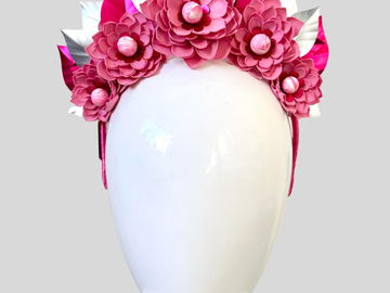 For Sale: ELIZA Metallic Pink Flower Headband Fascinator 