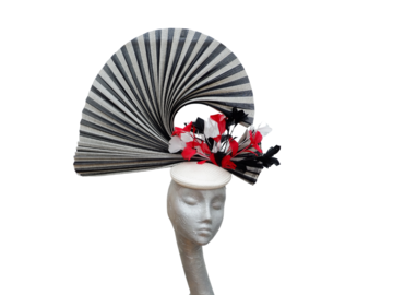 For Sale: Isis- Black Ivory & Red Pillbox fascinator