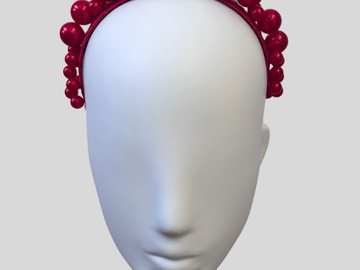For Sale: PALLINE ROSSE Handmade Red Beaded Headpiece