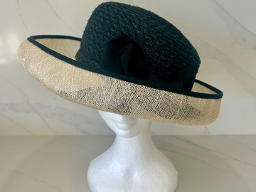 For Sale: Fiona Powell Melb Cream & Black with black ribbon bow