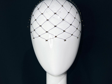 For Sale: Black and Gold Crystallised Veil