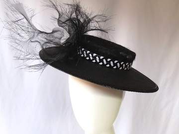 For Sale: Black and White Boater Hat