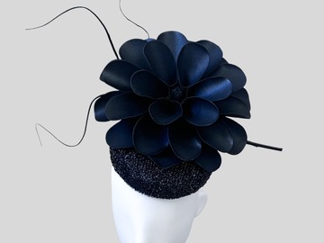 For Sale: NOCHE ESTRELLADA Black Metallic Cocktail Hat