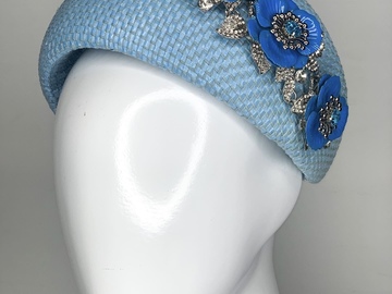 For Sale: Hepburn jewelled Halo in Blue