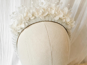 For Sale: White Hydrangea Beaded Headband