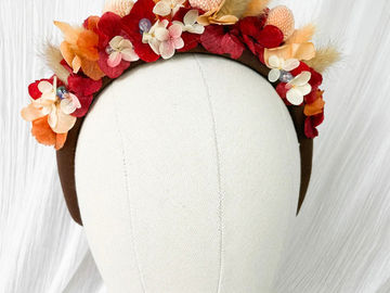 For Sale: Red & Orange Floral Headband