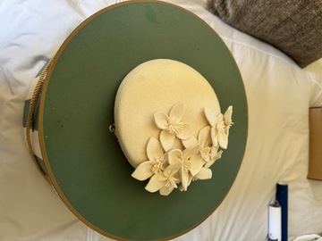 For Sale: Wool Button with Flowers