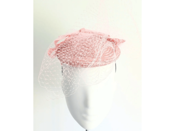 For Sale: Victoria Pink Buntal  Headpiece with double bow