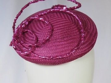 For Sale: Magenta Pink Striped Buntal Button
