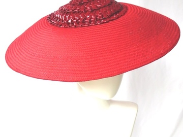 For Sale: Red Buntal Dior Wide Brim Hat