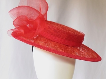 For Sale: Bright Red Boater Hat