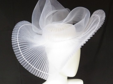 For Sale: White Crinoline Big Brim Hat Headpiece