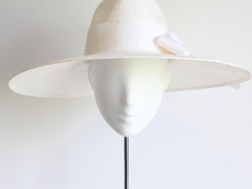 For Sale: Women's White Straw Wide Brim fedora hat