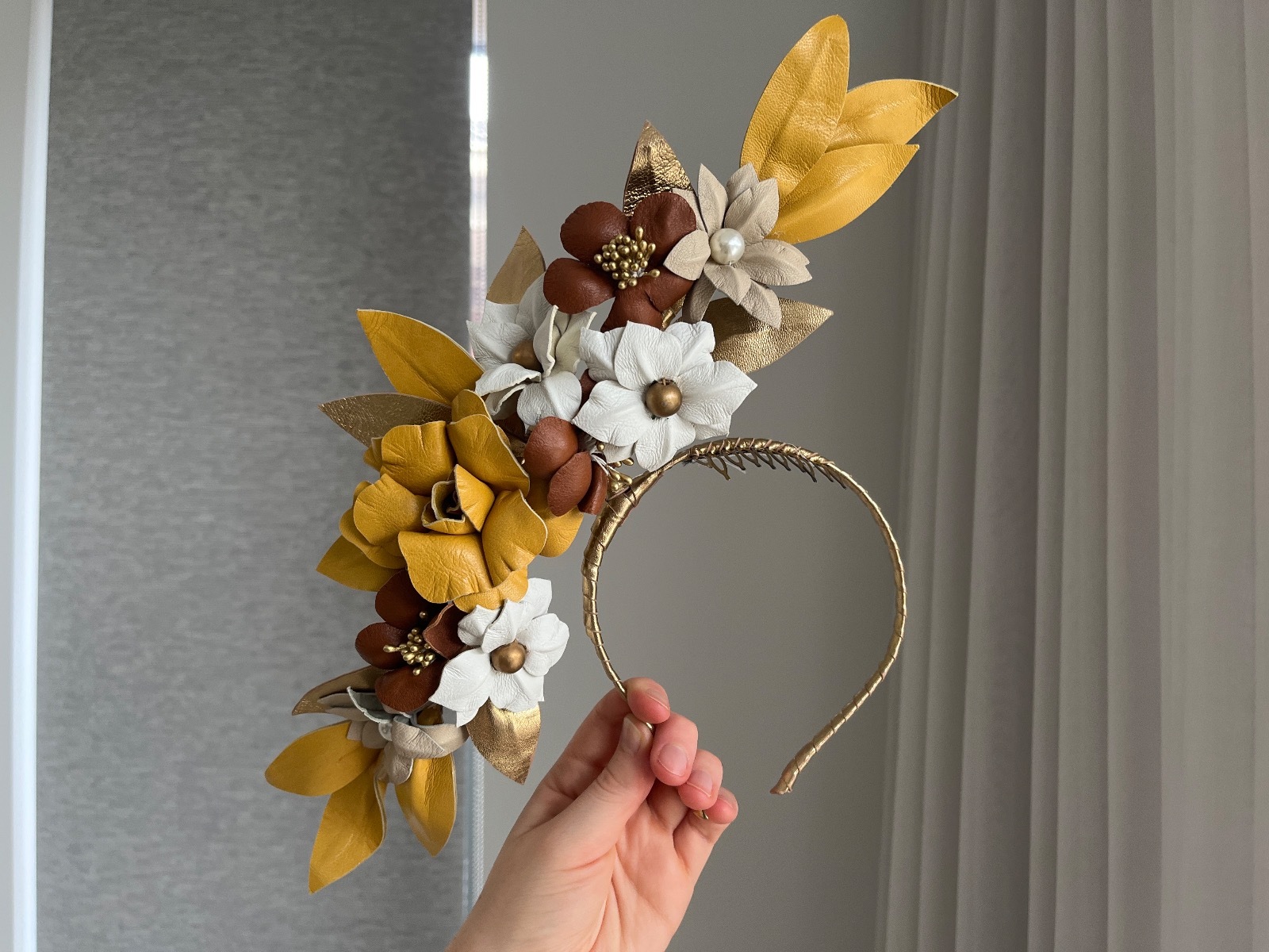 Beloved Millinery Gorgeous Mustard Feather Flower Fascinator Hat for Women Yellow Fascinator Hats for Women,yellow Kentucky Derby Hat  main image 2