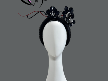 For Sale: Black White and Red Handblocked Headband