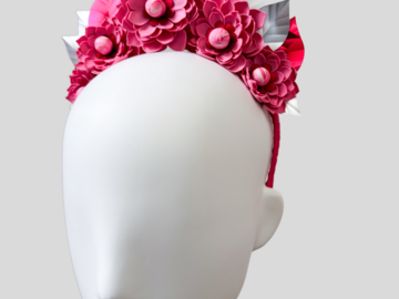 For Sale: ELIZA Metallic Pink Flower Headband Fascinator 