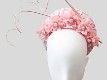 For Sale: LISETTE Baby Pink Wide Headband Fascinator