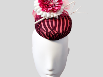 For Sale: SOPHIE Pink & Purple Italian Leather Fascinator