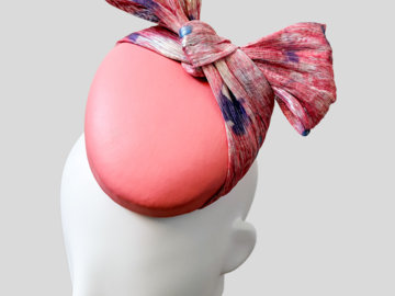 For Sale: REBECA Soft Pink Leather Cocktail Hat