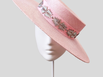 For Sale: Ladies Convertible Boater (3 ways) - Blush Babe