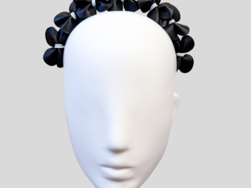 For Sale: CARLA Black & White Leather Headband Crown