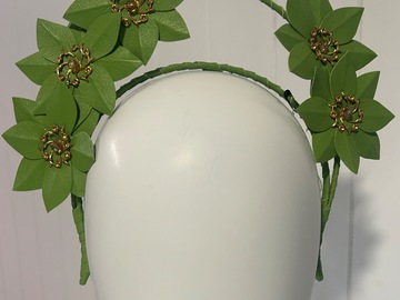 For Sale: Apple Green leather headband 