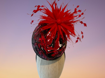 For Sale: Crimson Voltage- Painted Percher Hat