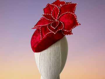 For Sale: Crimson Flutter- Velvet headpiece or fascinator