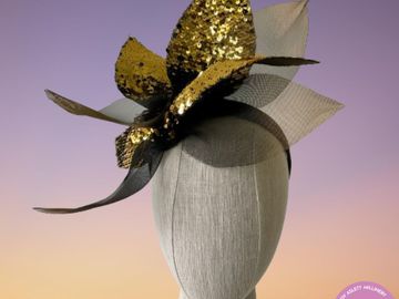 For Sale: Starburst Luxe- Gold & black Headpiece/fascinator