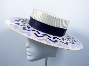 For Sale: Purple Ombre Print Boater - BY⭑SHIMMER