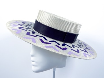 For Sale: Purple Ombre Print Boater - BY⭑SHIMMER