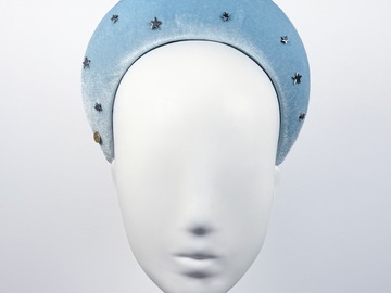 For Sale: Pale Blue Velvet Halo with Silver Stars - BY⭑SHIMMER