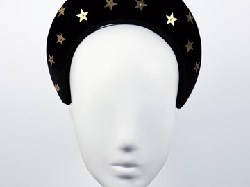 For Sale: Black Velvet Halo with Gold Stars - BY⭑SHIMMER