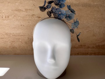 For Sale: Blue Crystoform Butterfly & Blossom Trailing Crown Headband 