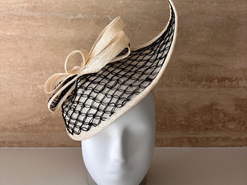 For Sale: Gregory Ladner Natural Sinamay Upturned Percher