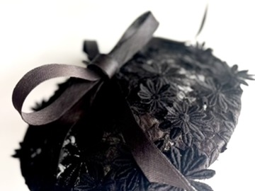 For Sale: Chocolate brown lace covered headpiece 