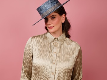 For Sale: Alexandra Straw Boater in Blue