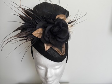 For Rent: Black Beige Gold Sinamay Elastic 
